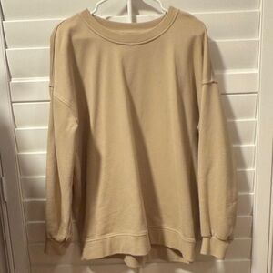Lululemon Perfectly Oversized Crewneck Sweatshirt in Beige - Relaxed Fit